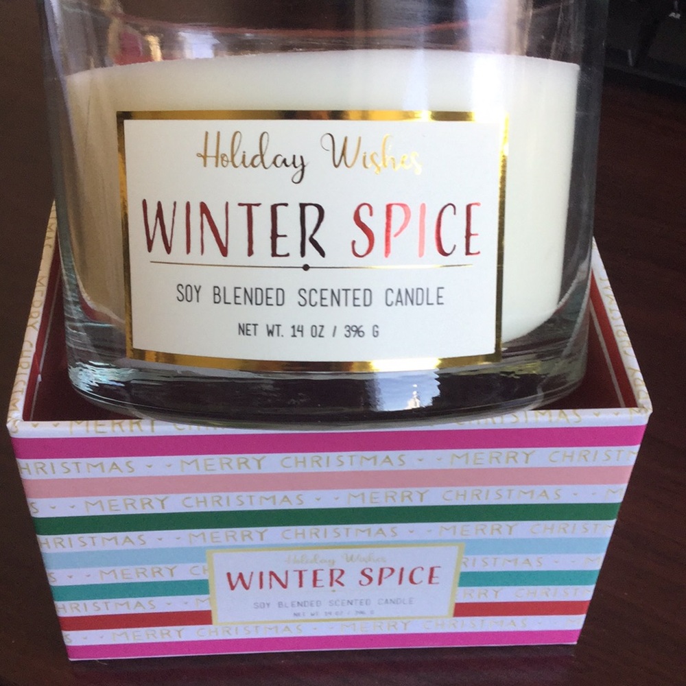 Winter Spice Soy Scented Candle 3 Wick NIB - Picture 3 of 4